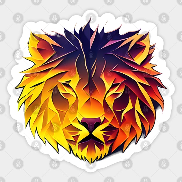 Burning Lion Sticker by popkulturniy